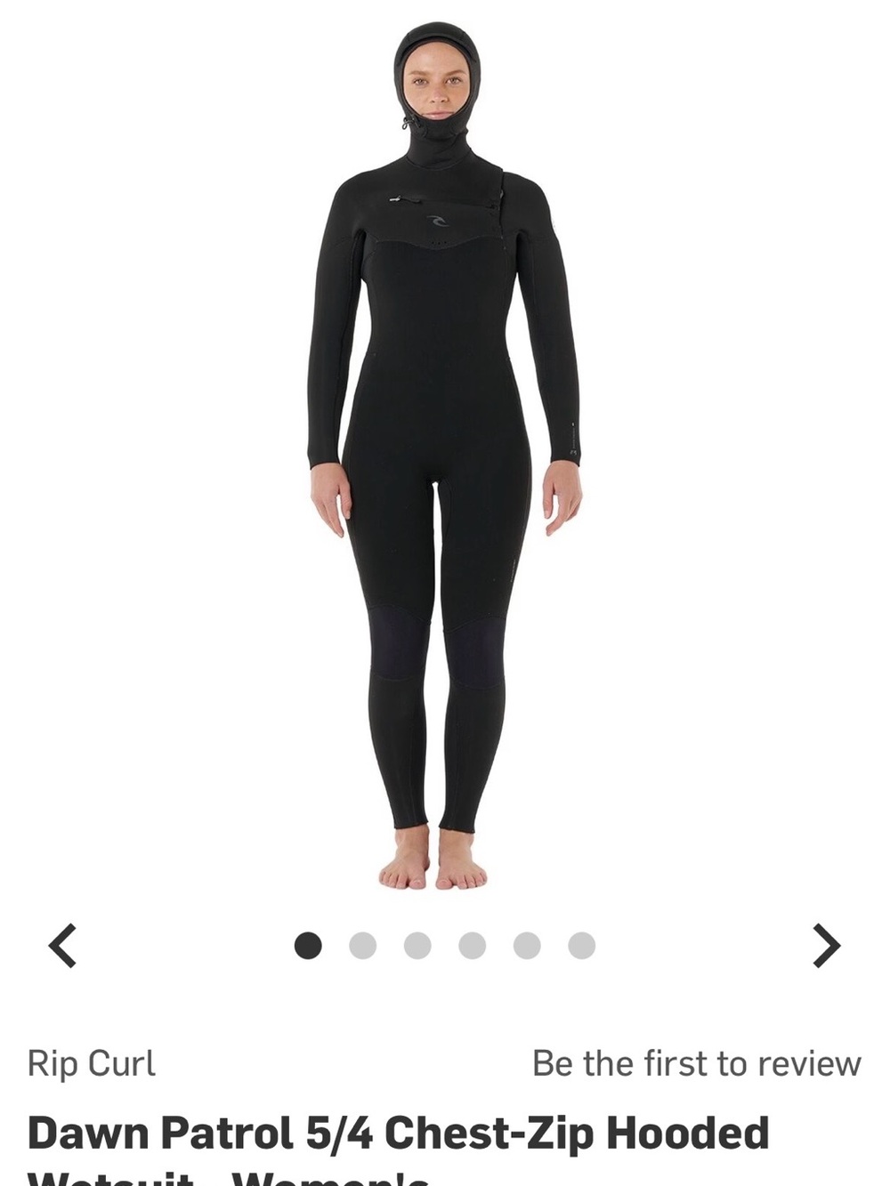 Rip Curl Women's Full-Body Hooded Wetsuit - Black size 6 (5/4)